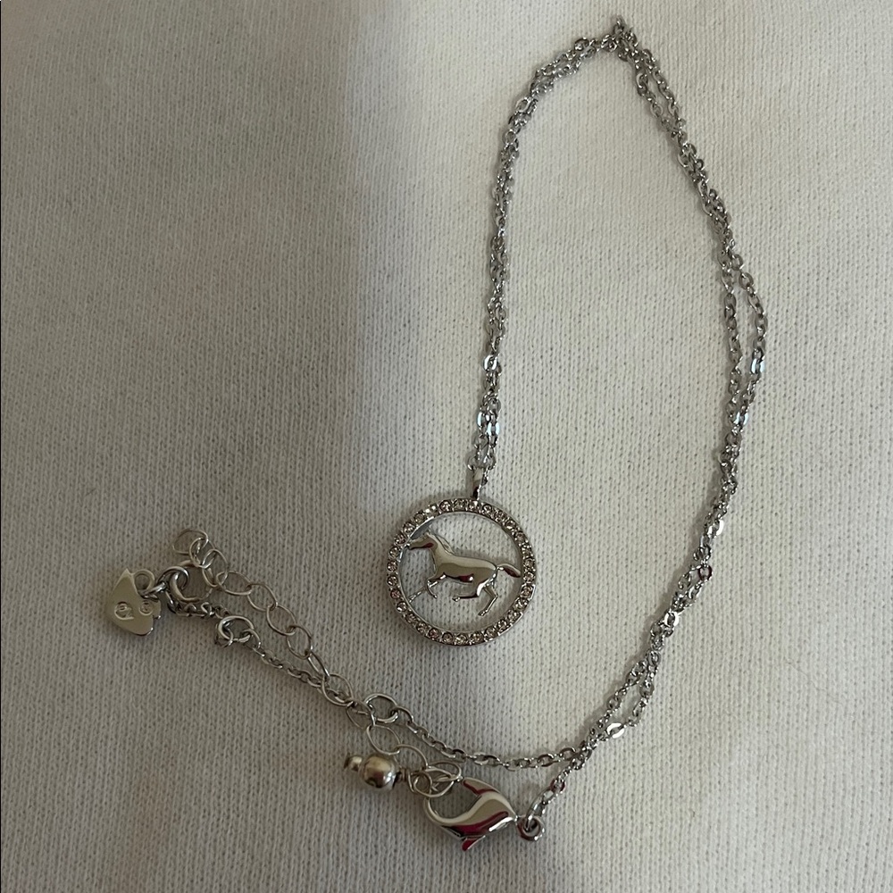Swarovski Silver Necklace with Horse Pendant